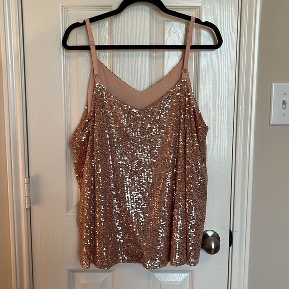 NWT Torrid Sophie Rose Gold Sequin Tank - Picture 5 of 8